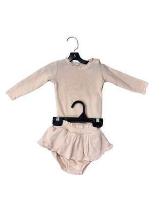 Quincy Mae waffle long sleeve and bloomerset, 3-6 months