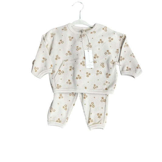 Quincy Mae Sample Waffle slouch set, 3-6 Months