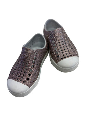 Native Rose-Gold Glitter Shoes, 8 little kid
