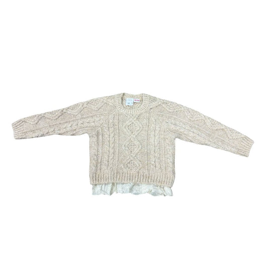 Zara Oatmeal Sweater with White Shirt Bottom, 4-5 years
