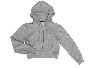 Brandy Melville Grey Crop Zip-up Hoodie, One Size
