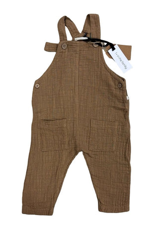1 + in the Family Brown Crinkle Textured Overalls, 6 months