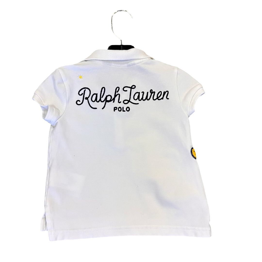 Ralph Lauren white collared polo tshirt, 2 years