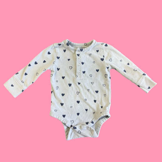 Pehr Onesie Heart, 0-3 months