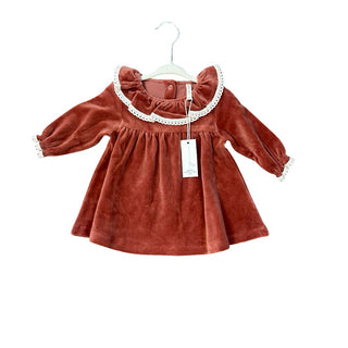 Quincy Mae Sample Red velvet baby dress, 3-6 Months
