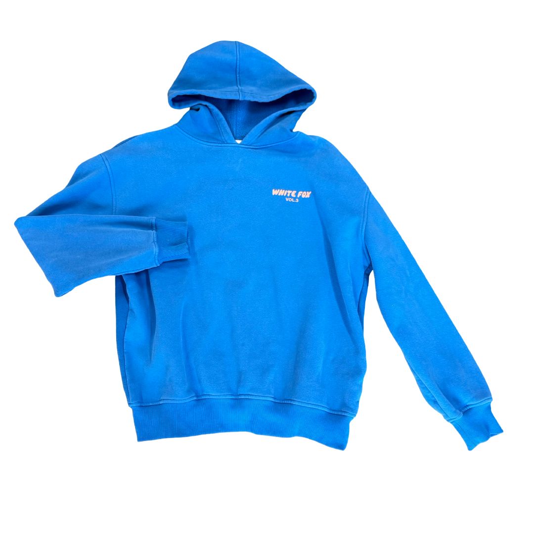 White Fox Blue hooded sweatshirt S/M, S/M