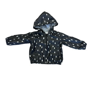 Miles The Label Black w/white squares rain coat, 2 years