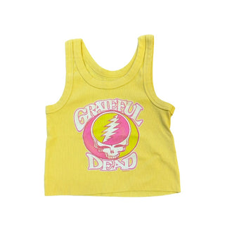 Rowdy Sprouts Yellow Grateful Dead crop tank top, 8 years