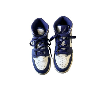 Nike Purple and White Air Jordans, 5 big kid