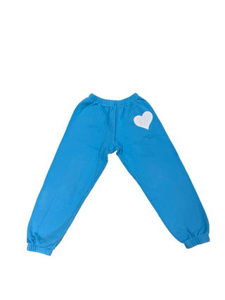 Katie J Blue w/ heart sweatpants, Small