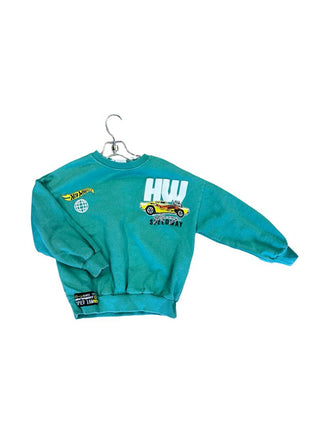 Zara Green Hot Wheels Crewneck, 5 years