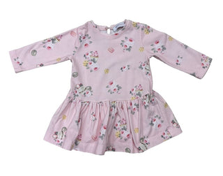 Monnalisa Desserts and Roses Pink Longsleeve Dress, 9 months