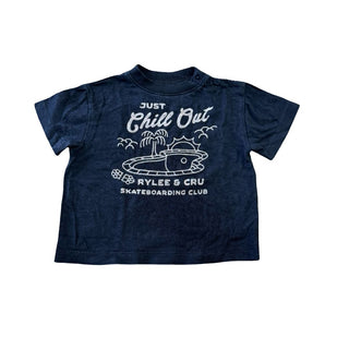 Rylee + Cru Black T-Shirt with Just Chill Out Logo, 6-12 months