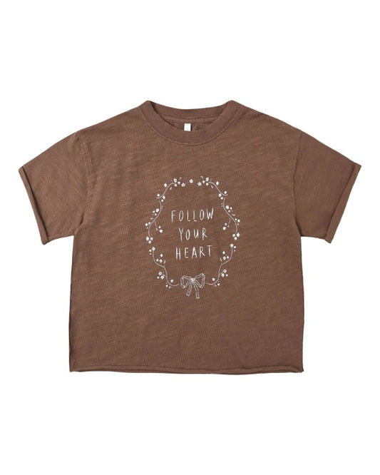 Rylee + Cru Brown Follow Your Heart Vintage T-shirt Brand New with Tags, 4-5 years