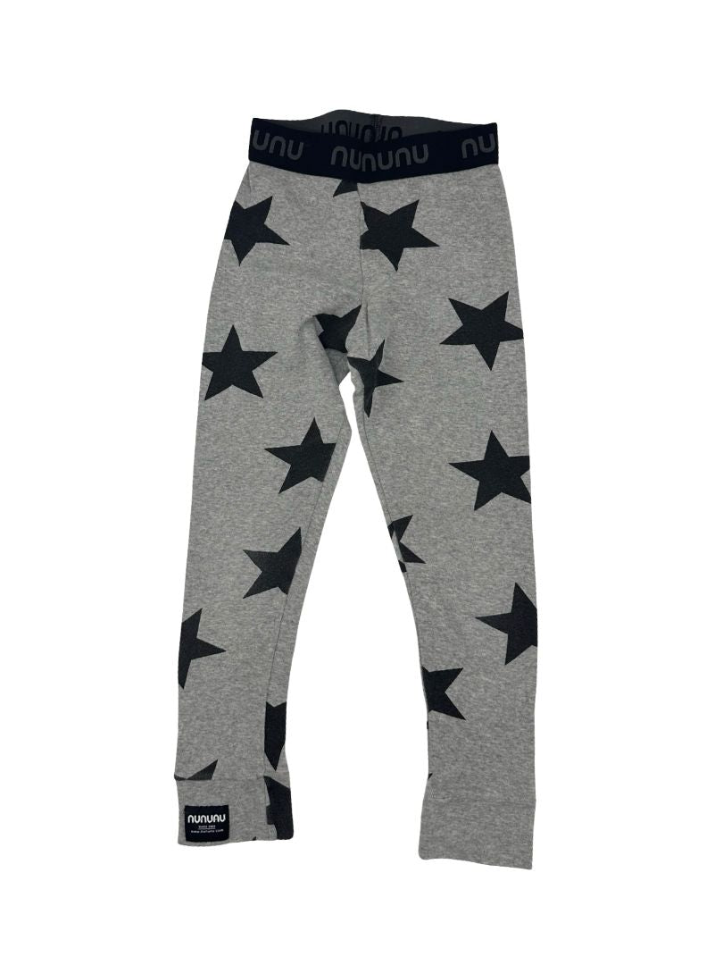 Nununu grey star leggings, 6-7 years
