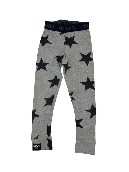 Nununu grey star leggings, 6-7 years