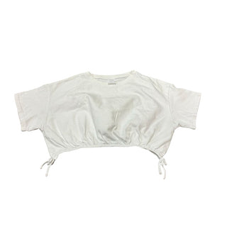 Zara White T-Shirt Cropped with Scrunch Bottom, 8-9 years