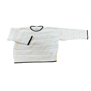 H&M White Knit Eyelet Sweater, 3-4 years