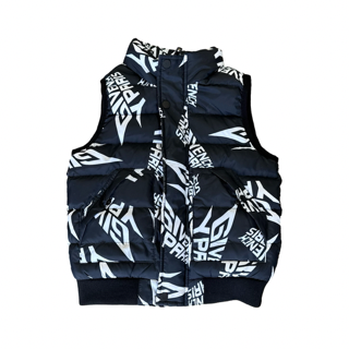 Givenchy Black w/white log puffer vest, 4 years