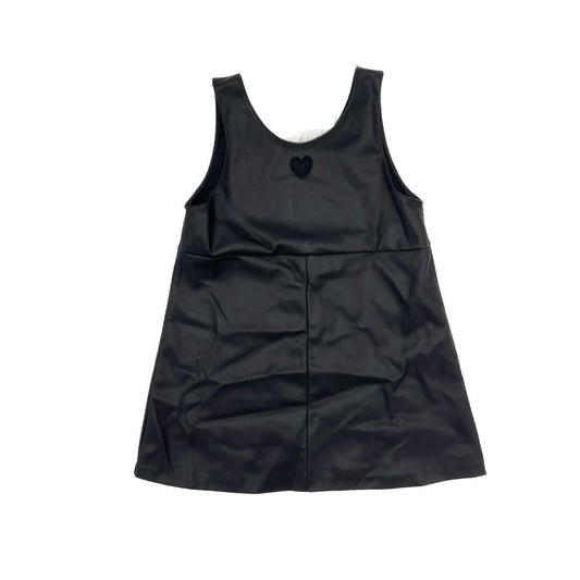 Zara Black Leather Dress with Heart Cut-Out, 4-5 years