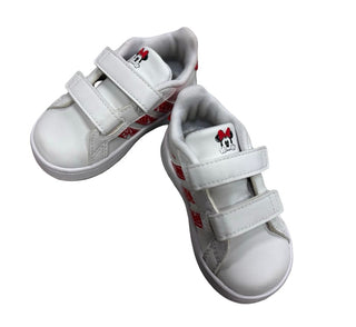 Adidas White and Red Adidas Stripe with Minnie Mouse Graphics, 5 little kid