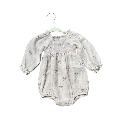 Quincy Mae Sample Bow romper, 3-6 Months