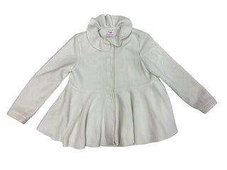Il Gufo White coat with ruffle collar, fleece midlength, 8 years