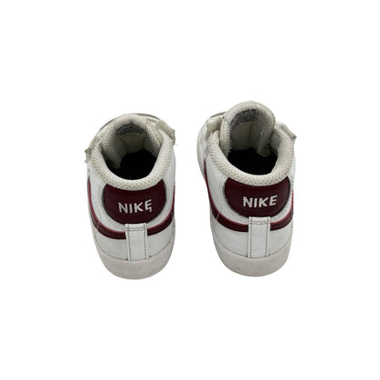 Nike white/burgandy Blazer Mid '77 sneakers, 6 little kid