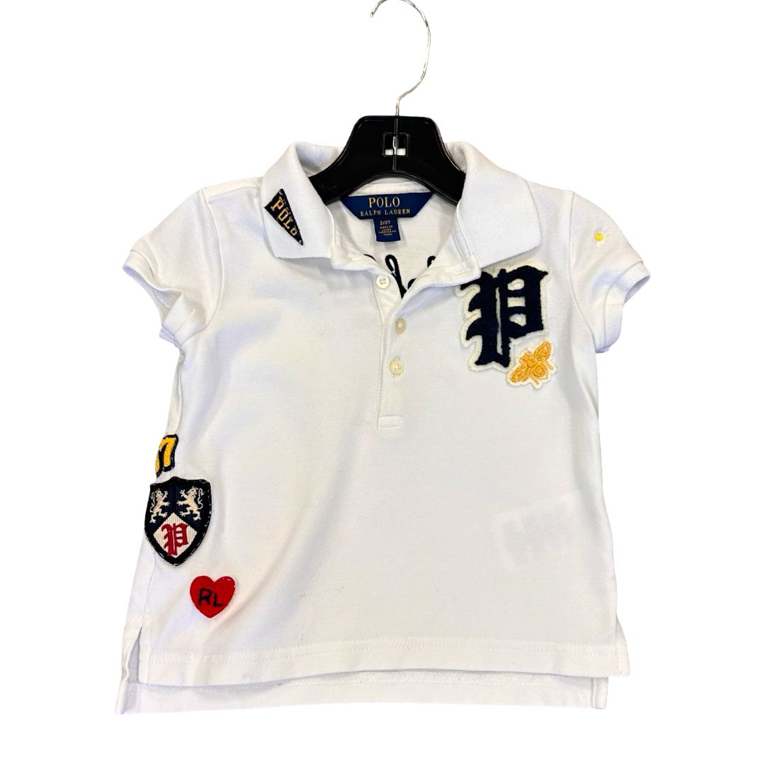 Ralph Lauren white collared polo tshirt, 2 years