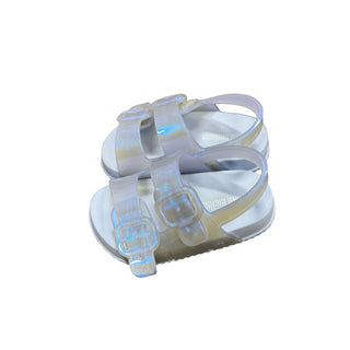 Mini Melissa Iridescent 2 Strap Sandals with Velcro, 5 little kid