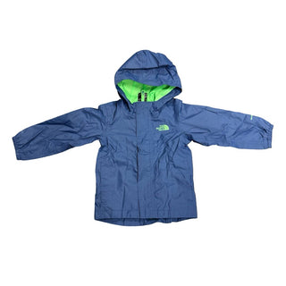 The North Face Navy with Green Lining Hooded Zip Up Windbreaker, 2 years