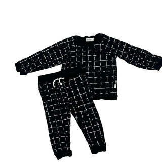 Miles Baby Black sweat set, 18 months