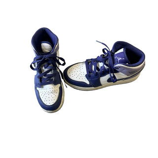 Nike Purple and White Air Jordans, 5 big kid