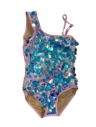 Lola and the Boys Pink and Blue Holographic Swimsuit One Piece, 8 years