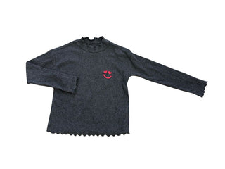 Tucker + Tate Grey Long Sleeve with Red Smiley Face on Chest, 4 years