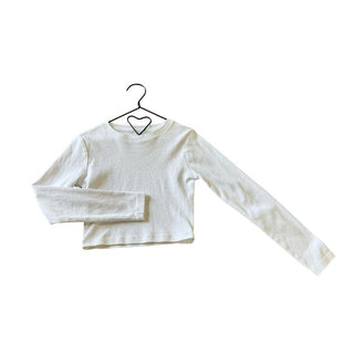 Zara White Cropped Long Sleeve Shirt, 8-9 years