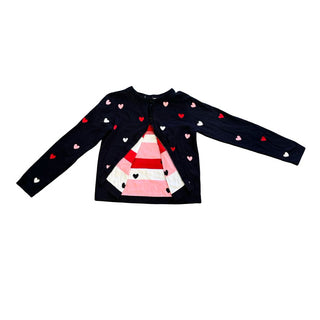 Jacadi Navy Button Cardigan with Hearts, 12 years