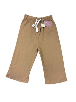 Norsu Organic Brown Waffle Knit Drawstring Pants, 4-5 years
