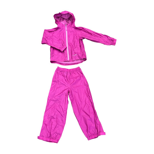 L.L. Bean Fuschia rain coat/pant set, 6x-7 years