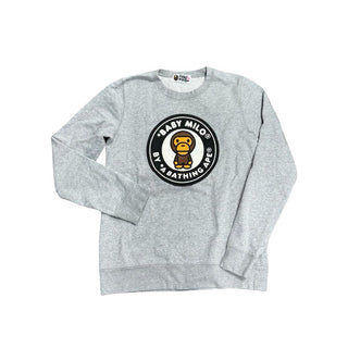A Bathing Ape Grey Crewneck Sweater, xs