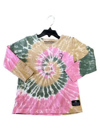 Munster tie-dye long sleeve with lightning bolt, 4 years