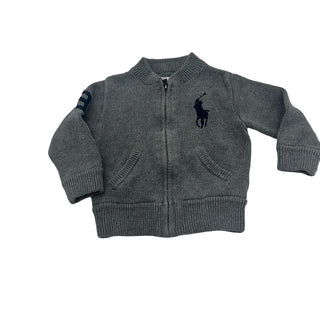 Ralph Lauren Grey zip up sweater, 24 months
