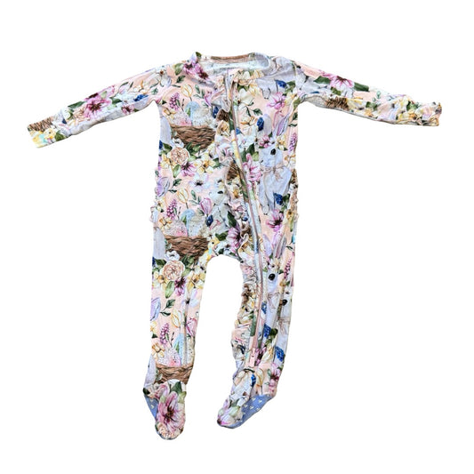 Posh Peanut Pink floral/chicks sleeper, 3-6 months
