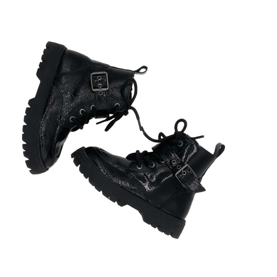 Zara Shiny Paten Boots with Laces, eu 24 little kid