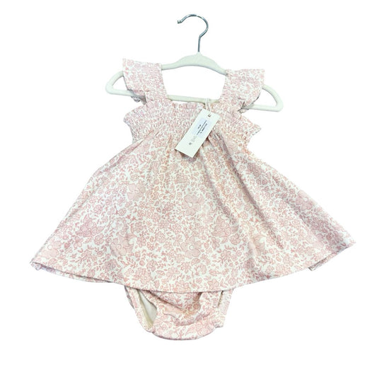 Quincy Mae smocked jersey dress new with tags, 3-6 months