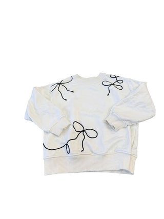 Zara cream crewneck with black bow, 9-10 years