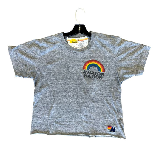 Aviator Nation grey rainbow tshirt, womens small