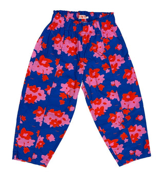 Tiny Cottons Blue, Pink and Red Bold Floral Pattern Pants, 6 years