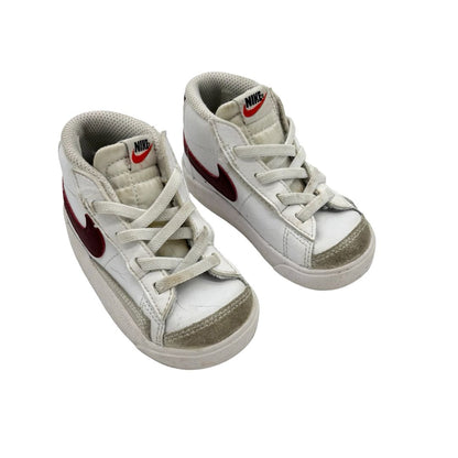 Nike white/burgandy Blazer Mid '77 sneakers, 6 little kid
