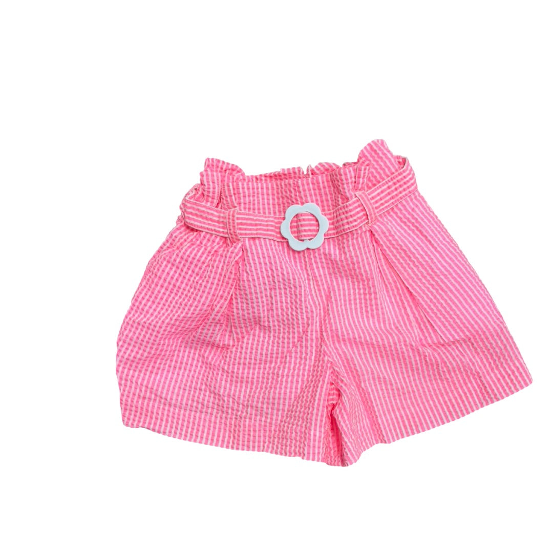 Jacadi Hot pink gingham shorts w/belt, 4 years